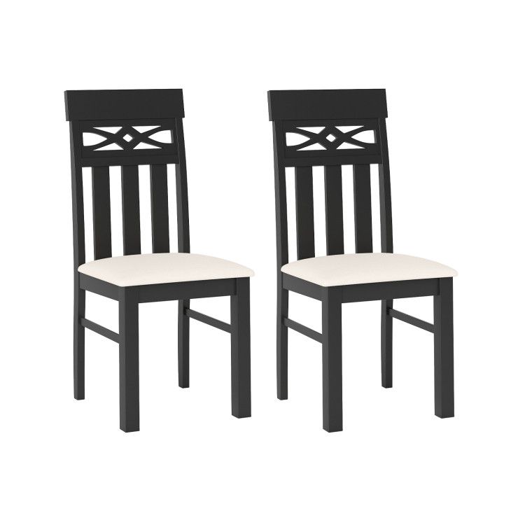 Dining Chairs Set of 2 High Back Dining Room Chairs with Padded Seat and Rubber Wood Frame Dining Chairs Set of 2 High Back Dining Room Chairs with Padded Seat and Rubber Wood Frame