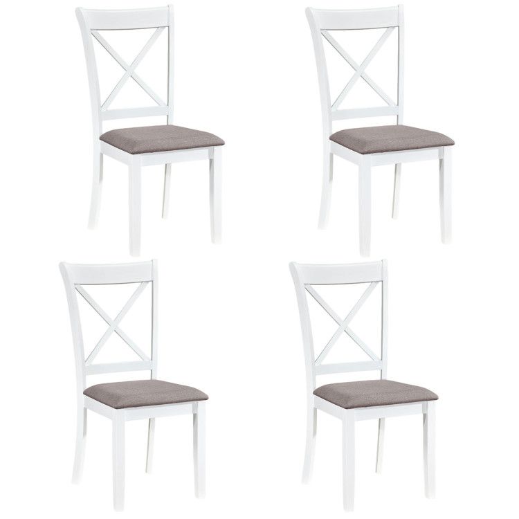 Dining Chairs Set of 4 Rubber Wood Dining Room Chairs with Comfortable Backrest and Padded Seat