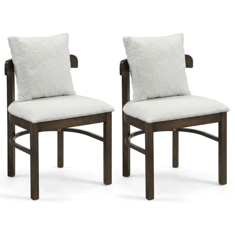 Fabric Upholstered Wood Dining Chairs Set of 2 with Removable Pillow Fabric Upholstered Wood Dining Chairs Set of 2 with Removable Pillow