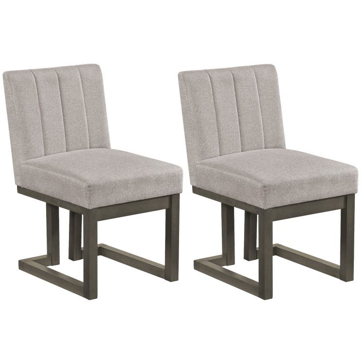 Modern Farmhouse Fabric Dining Chairs Set of 2 with 5.5 Modern Farmhouse Fabric Dining Chairs Set of 2 with 5.5" Thickened Padded Seat