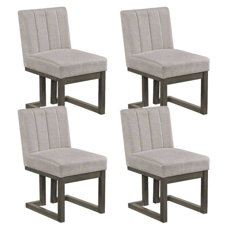 Modern Farmhouse Fabric Dining Chairs Set of 4 with 5.5 Modern Farmhouse Fabric Dining Chairs Set of 4 with 5.5" Thickened Padded Seat