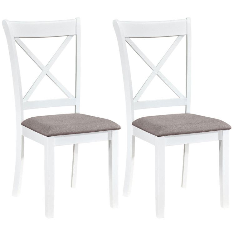 Dining Chairs Set of 2 Rubber Wood Dining Room Chairs with Comfortable Backrest and Padded Seat