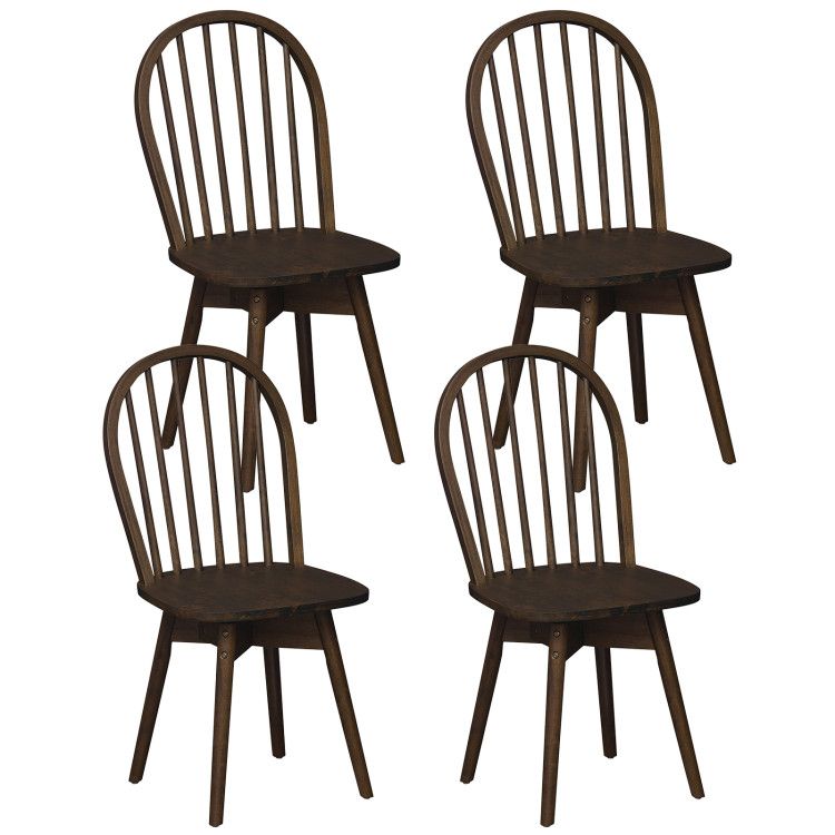 Swivel Windsor Dining Chairs Set of 4 with Solid Rubber Wood Frame Swivel Windsor Dining Chairs Set of 4 with Solid Rubber Wood Frame