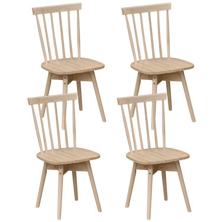 Windsor Dining Chairs Set of 4 Mid Century Rubber Wood Kitchen Chairs with Swivel Seat Windsor Dining Chairs Set of 4 Mid Century Rubber Wood Kitchen Chairs with Swivel Seat