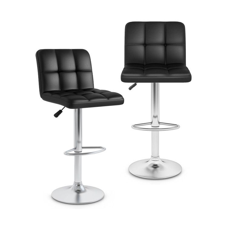 Modern Bat Stools Set of 2 with Back and Heavy-duty Metal Base and Footrest Modern Bat Stools Set of 2 with Back and Heavy-duty Metal Base and Footrest