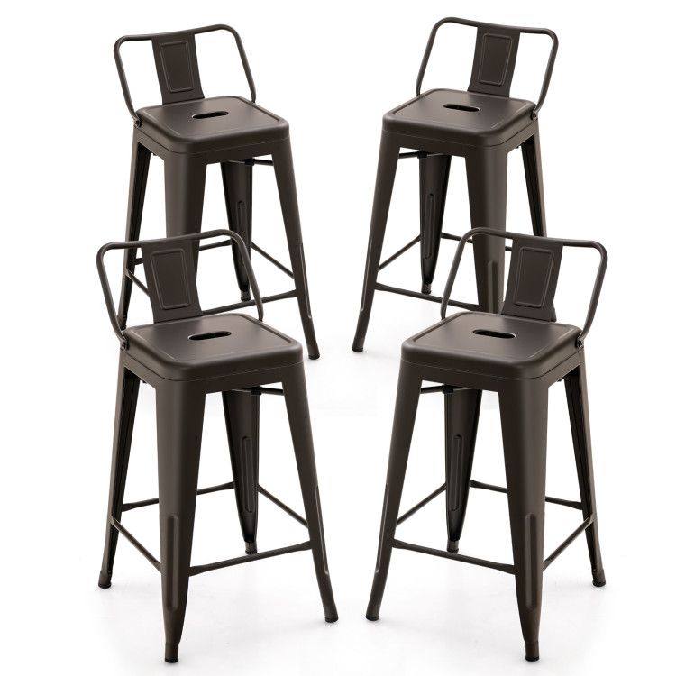 24 Inch Set of 4 Cafe Side Chairs with Rubber Feet and Removable Back 24 Inch Set of 4 Cafe Side Chairs with Rubber Feet and Removable Back