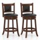 25.5 Inch/30.5 Inch Upholstered Bar Stools Set of 2 with Curved Backrest and Footrest 25.5 Inch/30.5 Inch Upholstered Bar Stools Set of 2 with Curved Backrest and Footrest