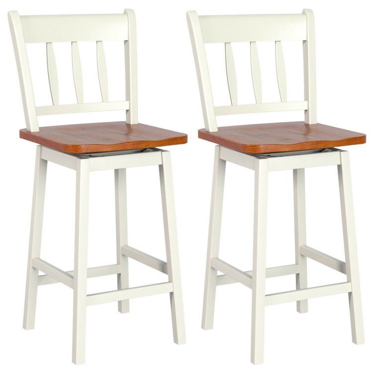 24.5 Inches Set of 2 Swivel Bar Stools with 360° Swiveling 24.5 Inches Set of 2 Swivel Bar Stools with 360° Swiveling