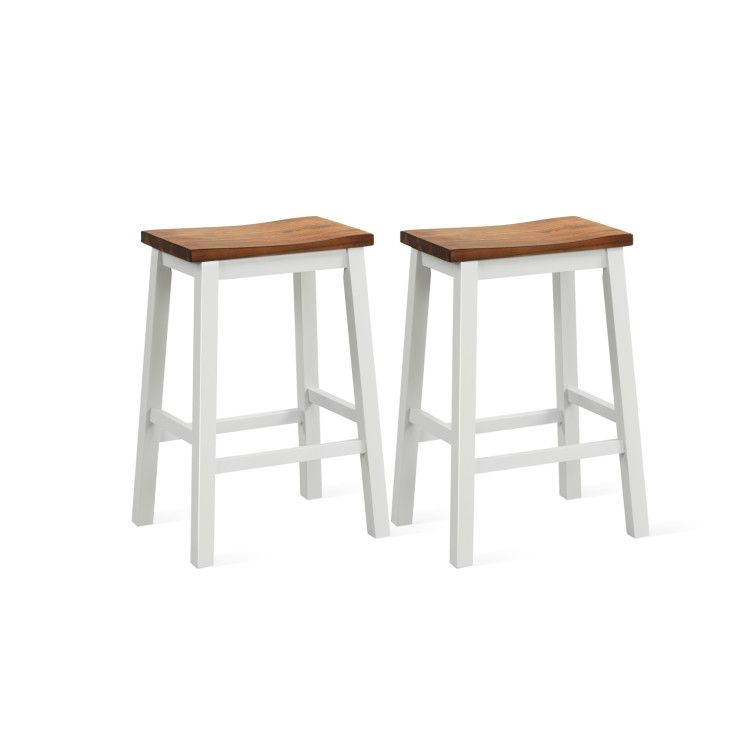 24.5-Inch Set of 2 Saddle Stools Bar Stools with Footrests for Kitchen Island 24.5-Inch Set of 2 Saddle Stools Bar Stools with Footrests for Kitchen Island