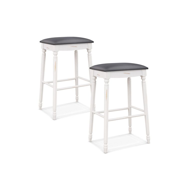 24/29 Inch Bar Stool Set of 2 with Padded Seat Cushions and Wood Legs 24/29 Inch Bar Stool Set of 2 with Padded Seat Cushions and Wood Legs