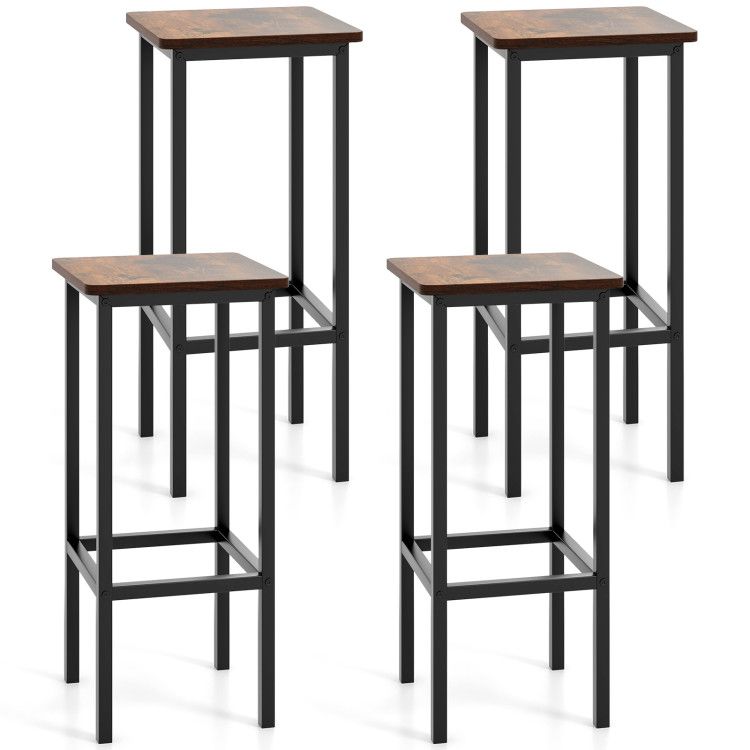 Set of 4 Bar Stool Set 26 Inch Bar Chair with Metal Legs and Footrest Set of 4 Bar Stool Set 26 Inch Bar Chair with Metal Legs and Footrest