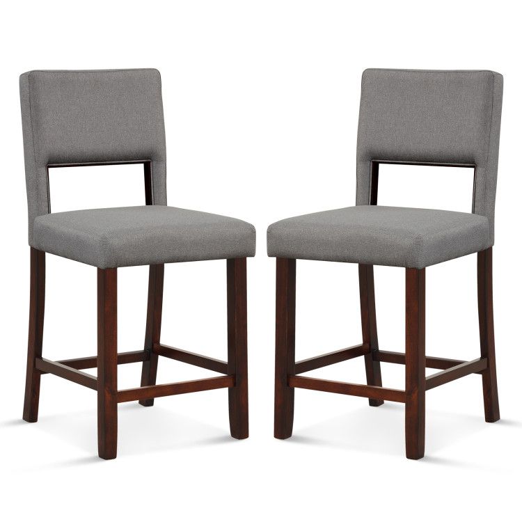 2 Piece Bar Chair Set with Hollowed Back and Rubber Wood Legs 2 Piece Bar Chair Set with Hollowed Back and Rubber Wood Legs