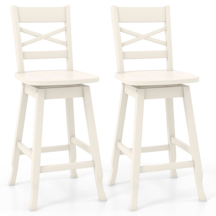 Swivel 24-Inch Counter Height Stool Set of 2 with Inclined Backrest Swivel 24-Inch Counter Height Stool Set of 2 with Inclined Backrest