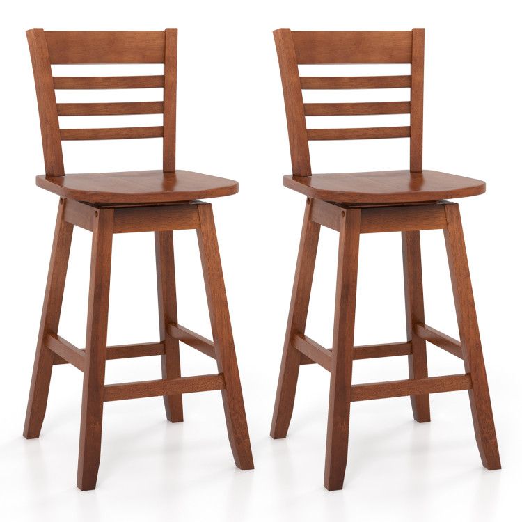 Counter Height Barstools Set of 2 with Footrest for Kitchen Island Bar