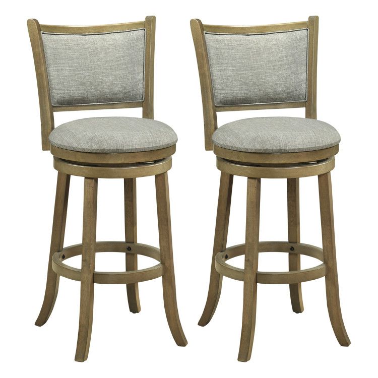 Swivel Bar Stools Set of 2 with Soft-padded Back and Seat Swivel Bar Stools Set of 2 with Soft-padded Back and Seat