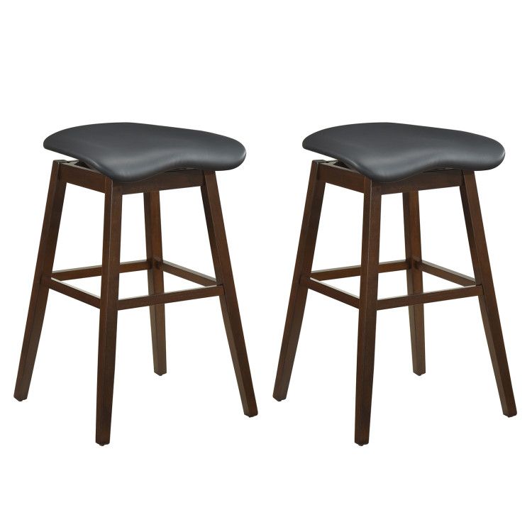 Swivel Bar Stools Set of 2 with Padded Contoured Seat and Footrest Swivel Bar Stools Set of 2 with Padded Contoured Seat and Footrest