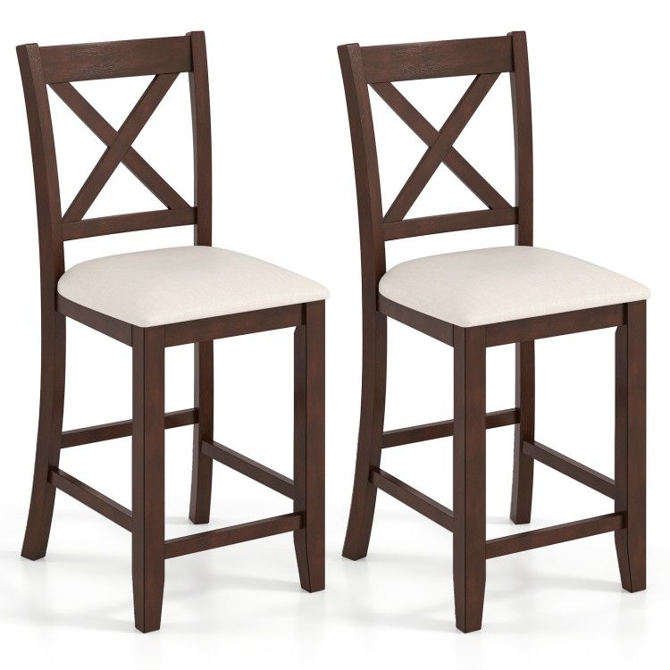 Modern Farmhouse Counter Height Stools with Footrest and Cushion Modern Farmhouse Counter Height Stools with Footrest and Cushion