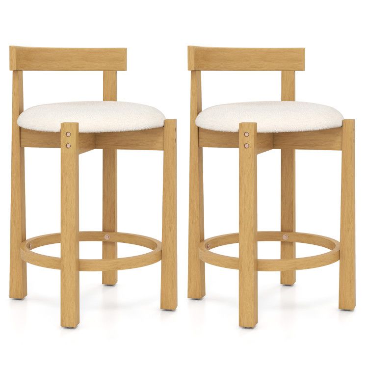 24 Inch Teddy Velvet Upholstered Counter Height Bar Stools with Backrests and Footrests 24 Inch Teddy Velvet Upholstered Counter Height Bar Stools with Backrests and Footrests