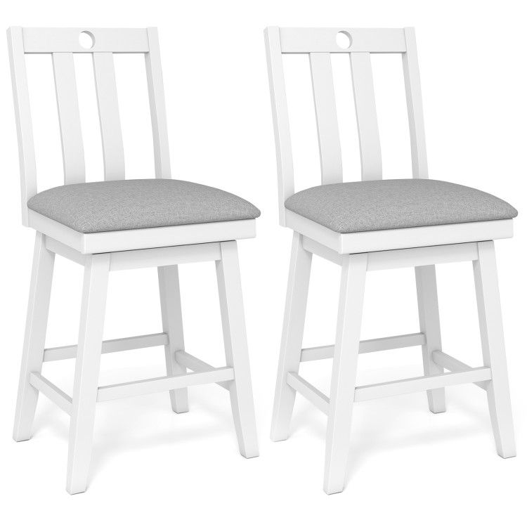 25 Inch Modern Bar Stools Set of 2 with Upholstered and 360° Rotation Seat 25 Inch Modern Bar Stools Set of 2 with Upholstered and 360° Rotation Seat