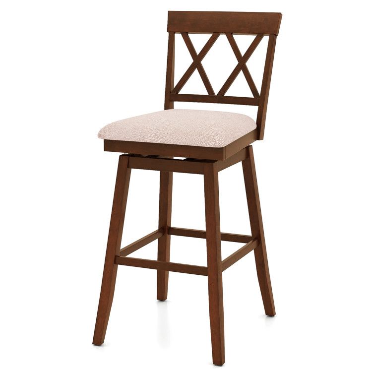 24/29 Inch Counter Height Barstool with Backrest and Upholstered Seat Cushion for Kitchen Dining Room