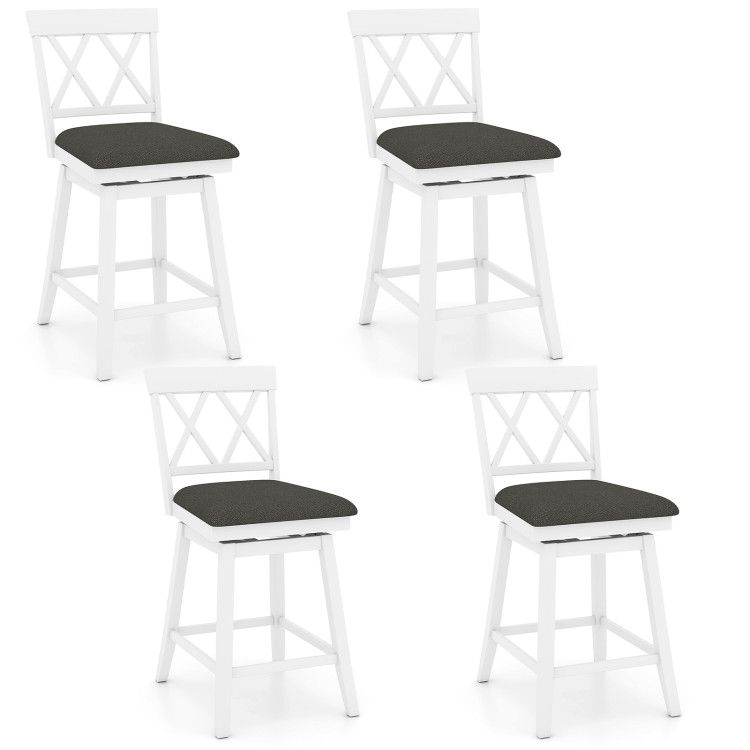 Swivel Bar Stools Set of 4 Counter Height Barstools with Backrest Upholstered Seat Cushion Swivel Bar Stools Set of 4 Counter Height Barstools with Backrest Upholstered Seat Cushion