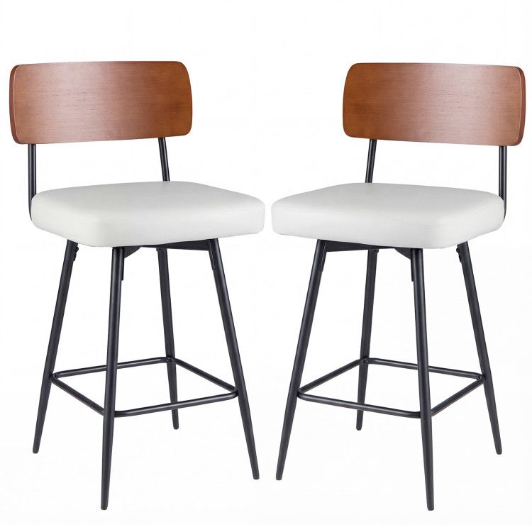 27 Inch Padded Counter Barstools Set of 2 with Metal Legs 27 Inch Padded Counter Barstools Set of 2 with Metal Legs
