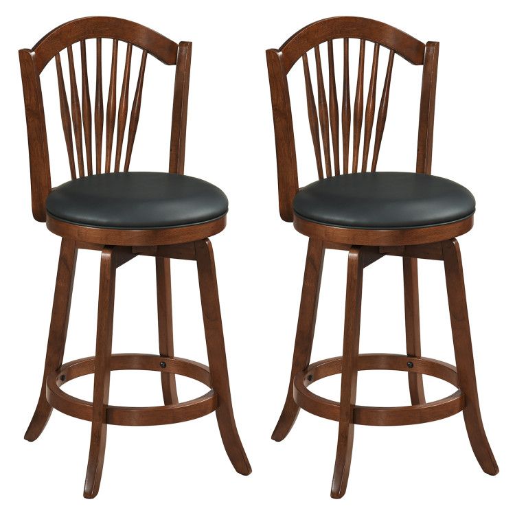 Swivel Bar Stools with Backrests and Wood Frame for Kitchen Island Swivel Bar Stools with Backrests and Wood Frame for Kitchen Island