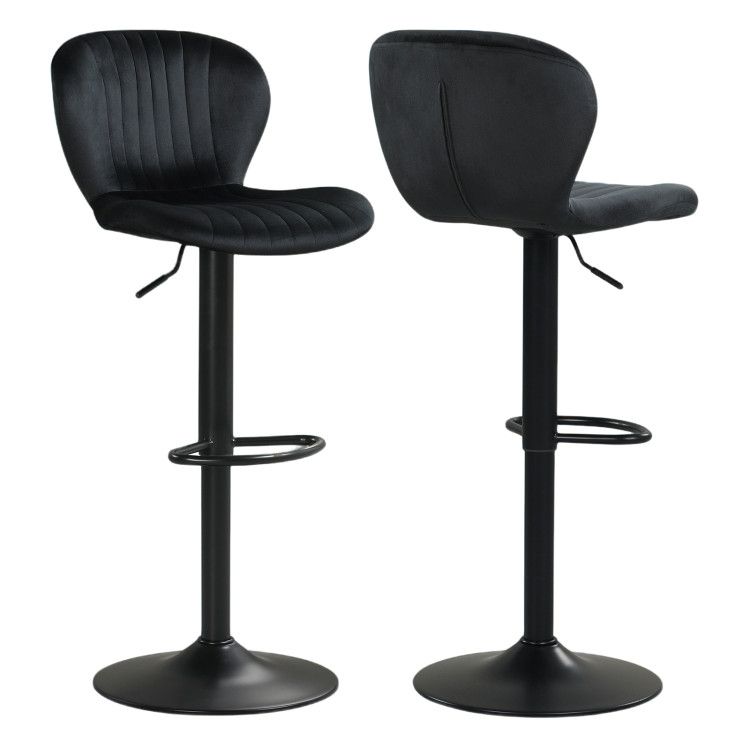 Adjustable Counter Height Chairs Set of 2 with Velvet Upholstered Backrests Adjustable Counter Height Chairs Set of 2 with Velvet Upholstered Backrests