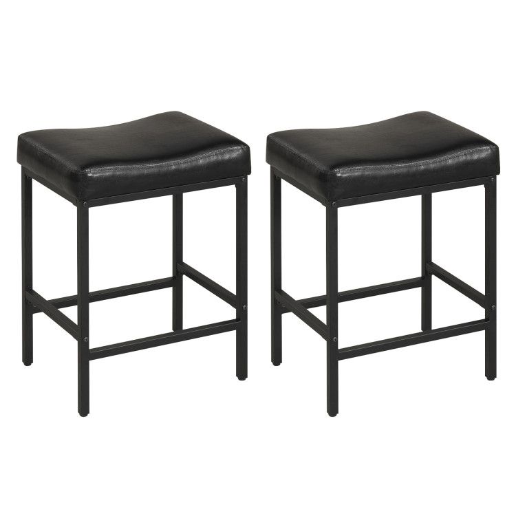 Set of 2 25 Inch Counter Height Bar Chairs for Kitchen Island