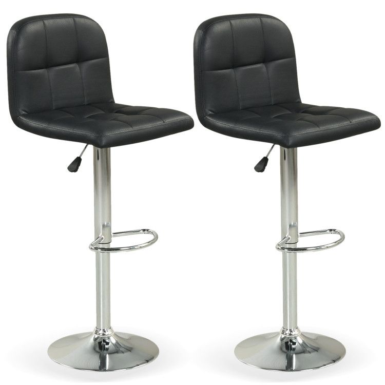 Swivel Bar Stools Set of 2 with Footrests and Metal Base Swivel Bar Stools Set of 2 with Footrests and Metal Base