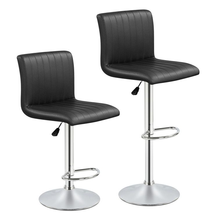 Bar Stools Set of 2 Adjustable Swivel Barstools with Back and Footrest Bar Stools Set of 2 Adjustable Swivel Barstools with Back and Footrest