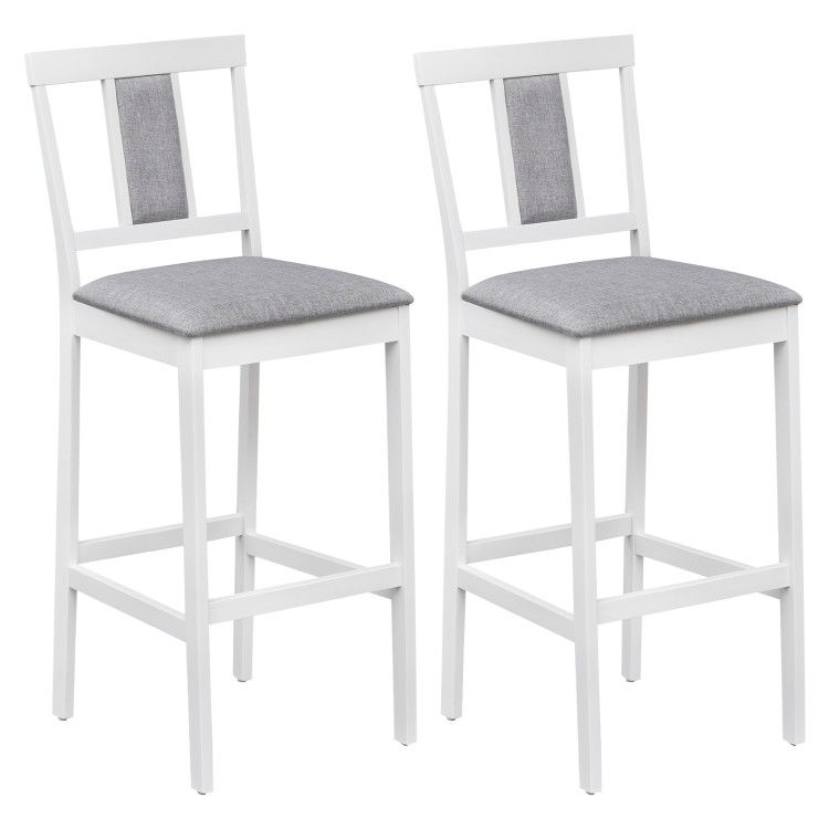 Set of 2 Upholstered Barstool 29.5 Inch Bar Height with Solid Rubber Wood Frame Set of 2 Upholstered Barstool 29.5 Inch Bar Height with Solid Rubber Wood Frame