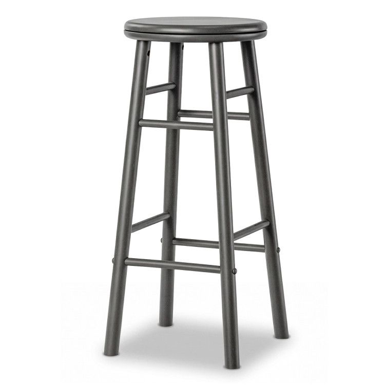29" Swivel Bar Stools Set of 2 with Footrests & Crossbars
