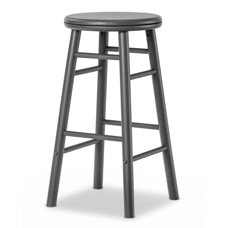 24 24" Swivel Bar Stools Set of 2 with Footrests & Crossbars