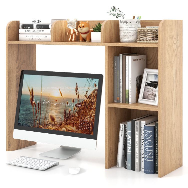 3-Tier Multipurpose Desk Bookshelf with 4 Shelves 3-Tier Multipurpose Desk Bookshelf with 4 Shelves