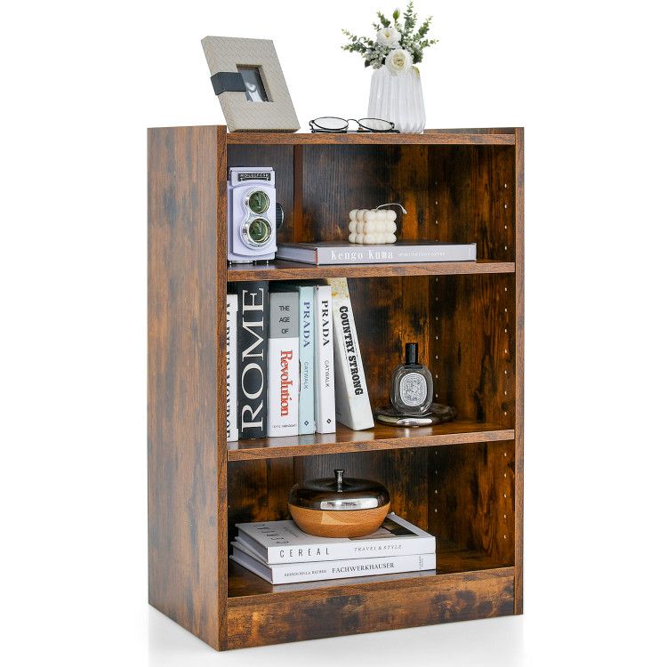 3-Tier Bookcase Open Display Rack Cabinet with Adjustable Shelves 3-Tier Bookcase Open Display Rack Cabinet with Adjustable Shelves