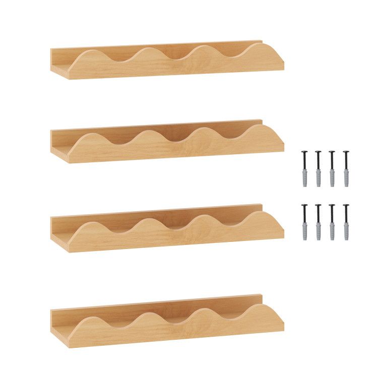 16 Inch Kids Bookshelf Set of 4 Floating Nursery Book Shelves for Decoration Book Toy Storage 16 Inch Kids Bookshelf Set of 4 Floating Nursery Book Shelves for Decoration Book Toy Storage