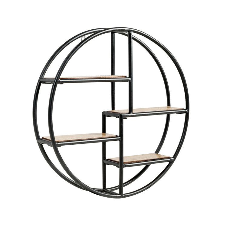 Hanging Storage Shelf Circular Wall-Mounted 4-Tier Rack Hanging Storage Shelf Circular Wall-Mounted 4-Tier Rack