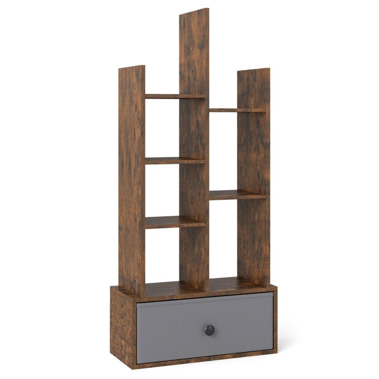 7-Tier Open-Back Bookshelf with Drawer 7-Tier Open-Back Bookshelf with Drawer