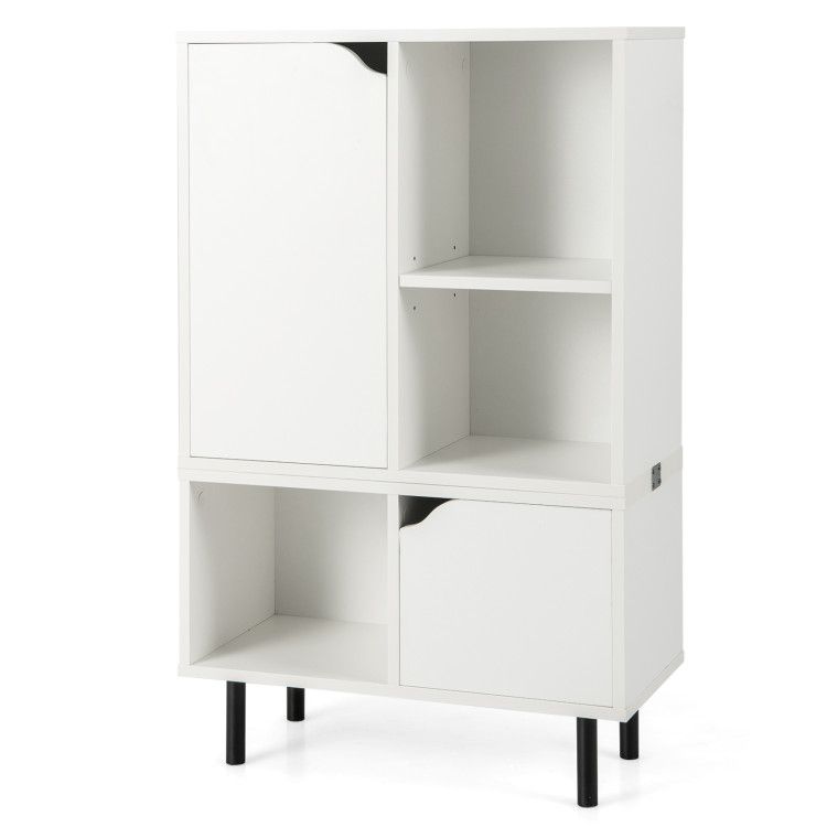Stackable Bookcase with Adjustable Shelf and Cubes Stackable Bookcase with Adjustable Shelf and Cubes