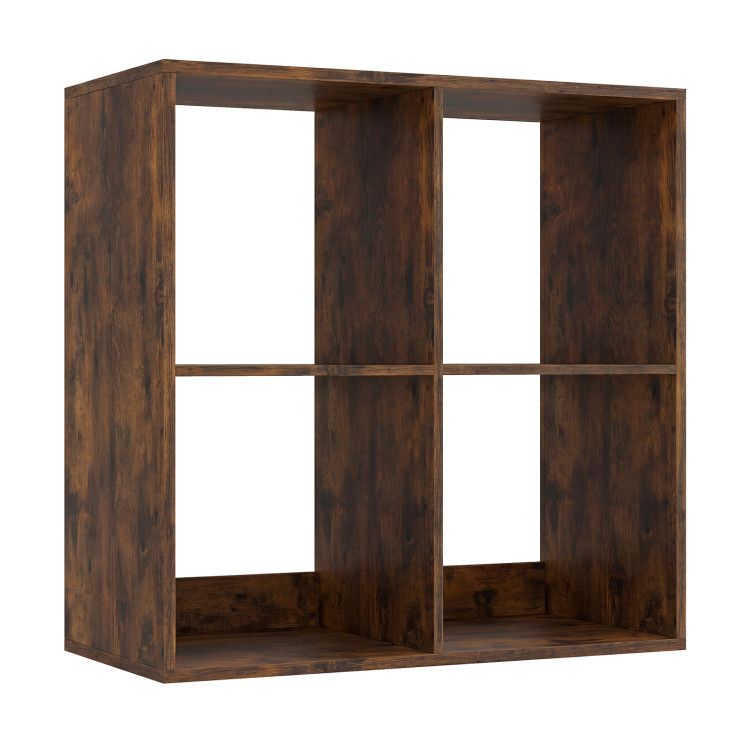 4 Cube Bookshelf with Back Guardrail for Living Room Bedroom 4 Cube Bookshelf with Back Guardrail for Living Room Bedroom
