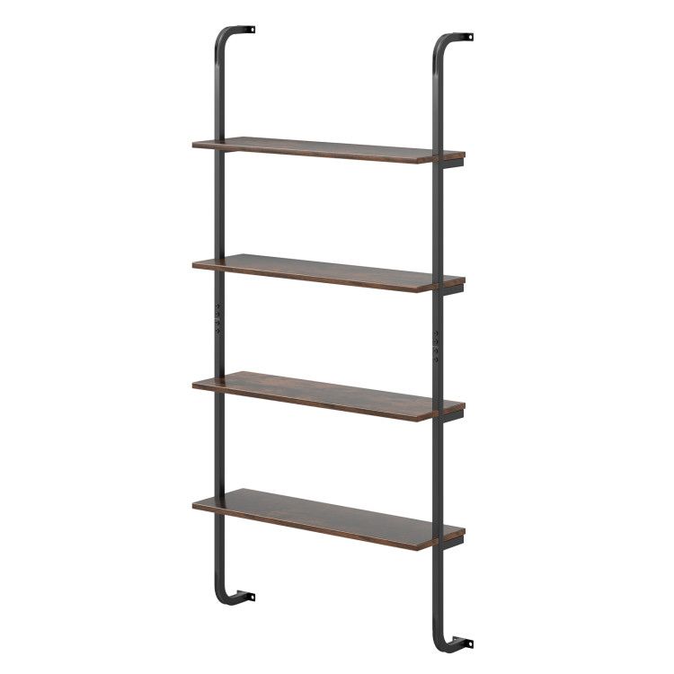 4-Tier Industrial Pipe Shelving with Metal Frame for Living Room Kitchen