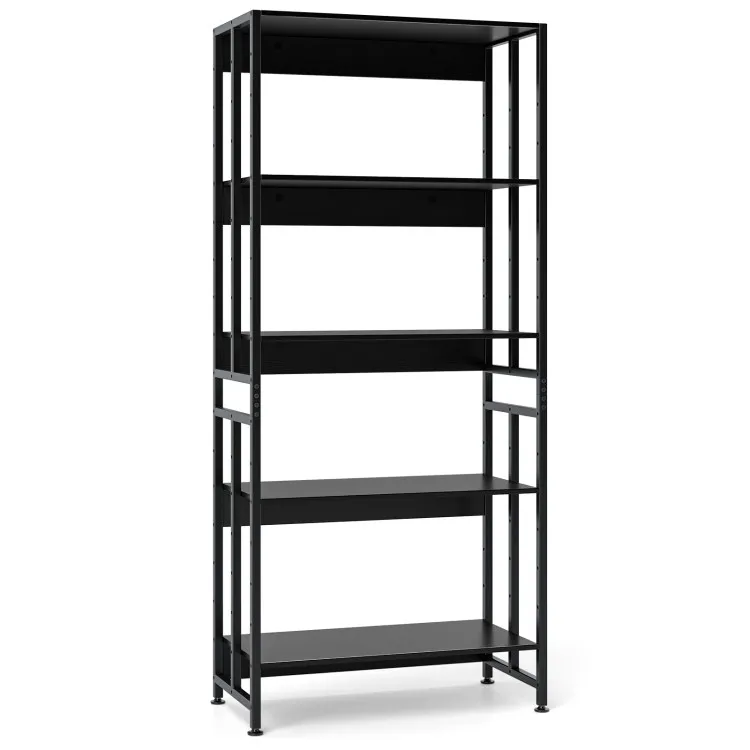 5-Tier Bookshelf with Adjustable and Tiltable Shelves 5-Tier Bookshelf with Adjustable and Tiltable Shelves