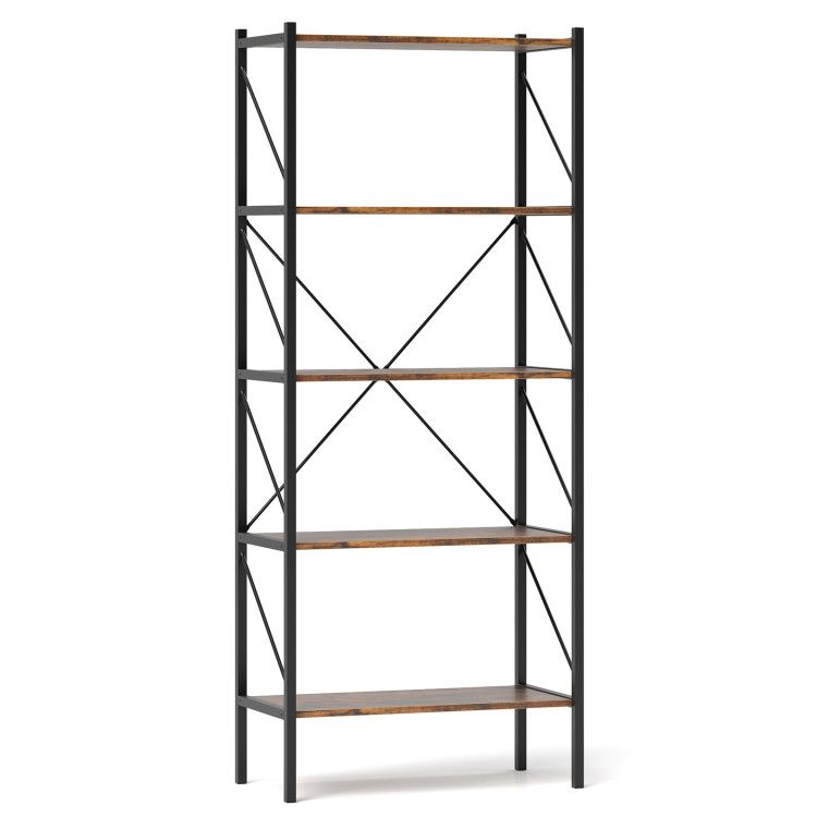 5-Tier Bookshelf with Open Shelves and Heavy Duty Metal Frame 5-Tier Bookshelf with Open Shelves and Heavy Duty Metal Frame