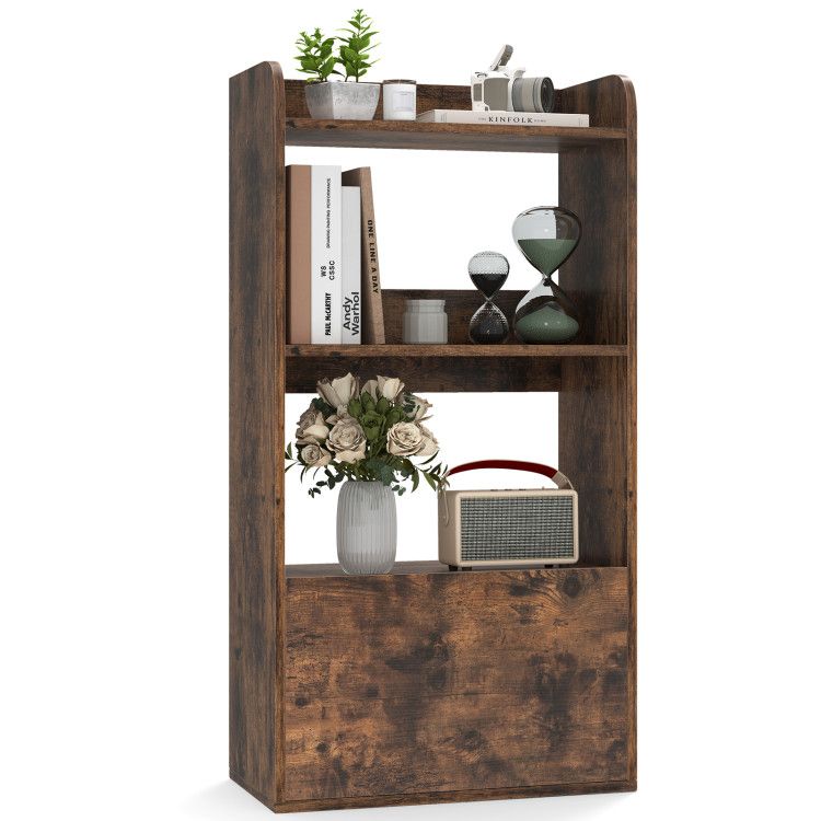 Freestanding Bookshelf with 3-Tier Open Shelf Freestanding Bookshelf with 3-Tier Open Shelf
