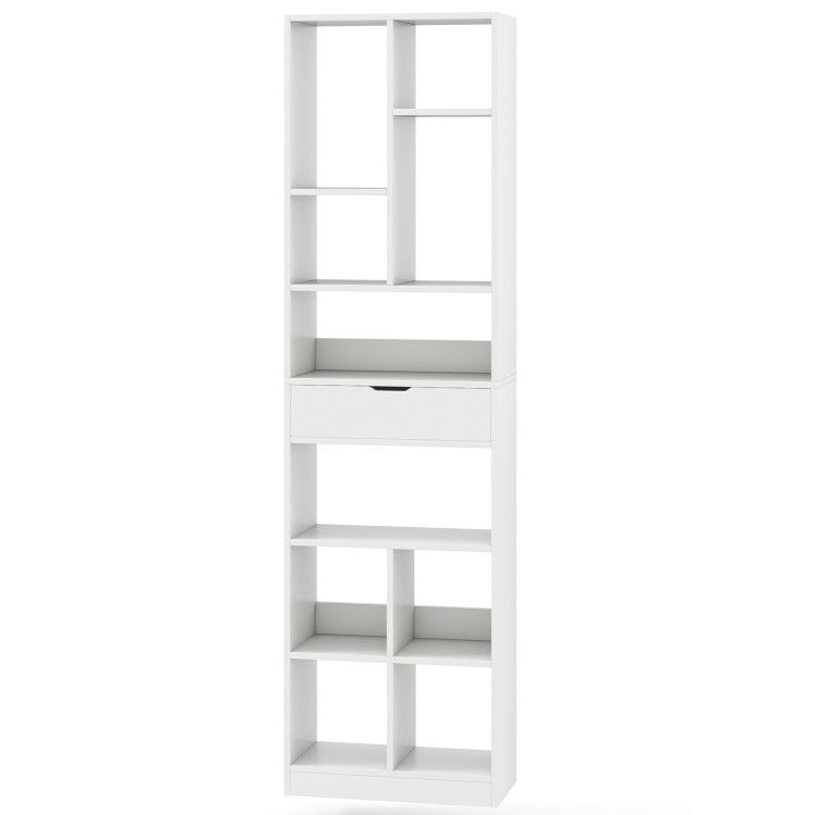 7-tier Bookshelf with Drawer 180cm Floor Standing Display Rack Storage Shelf 7-tier Bookshelf with Drawer 180cm Floor Standing Display Rack Storage Shelf