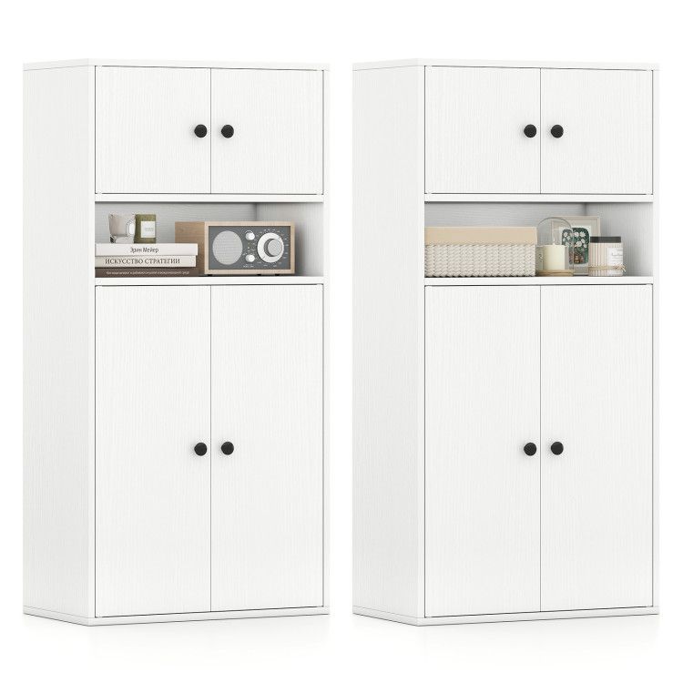 44 Inches Tall Bookshelf with Doors and Adjustable Shelf 44 Inches Tall Bookshelf with Doors and Adjustable Shelf