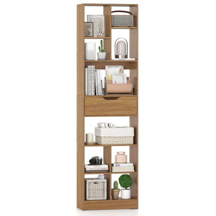 71inch Tall Freestanding Bookcase with Drawer 10-Cube Storage Organizer 71inch Tall Freestanding Bookcase with Drawer 10-Cube Storage Organizer