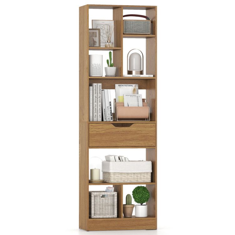 61inch Tall Freestanding Bookcase with Drawer 8-Cube Storage Organizer 61inch Tall Freestanding Bookcase with Drawer 8-Cube Storage Organizer