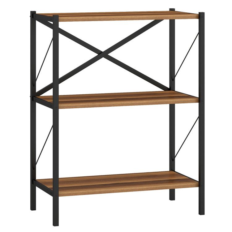 3-Tier Bookshelf with Heavy-Duty Metal Frame 3-Tier Bookshelf with Heavy-Duty Metal Frame